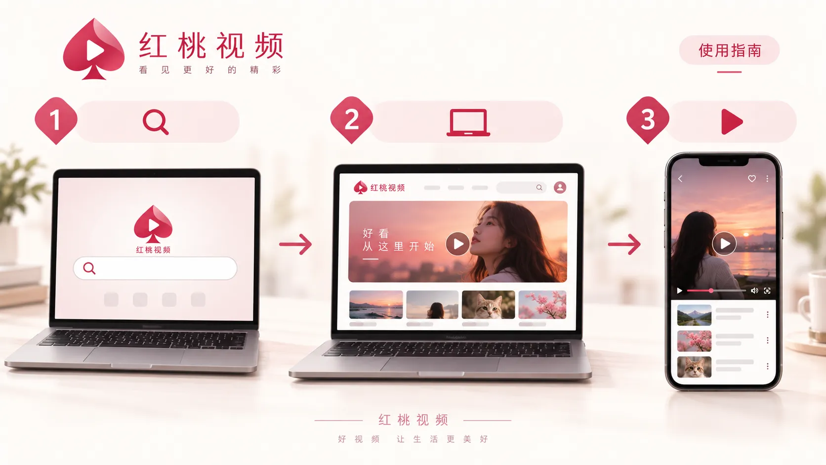 红桃视频按使用目标选择页面的指南